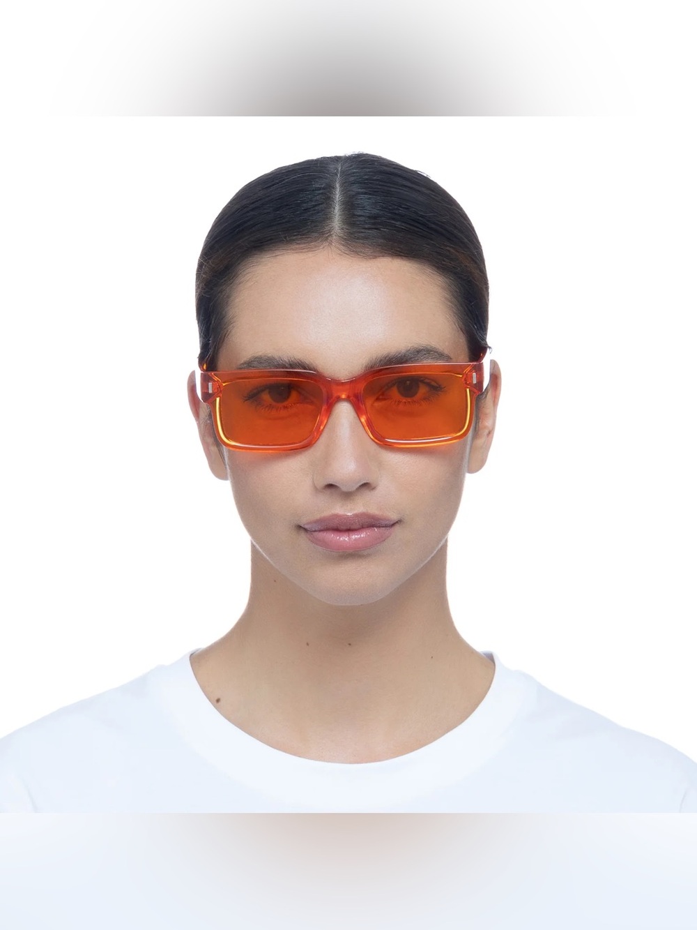 NWT Aire Castor Tangerine Rectangle Sunglasses - Picture 2 of 4